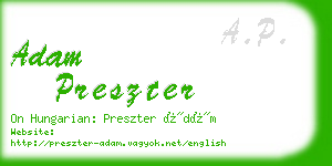 adam preszter business card